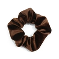 Chouchou classique en velours marron foncé avec texture douce et élastique à cheveux - Brun Foncé