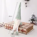 Gnome de Noël en peluche vert Morandi avec longue barbe blanche hauteur de trente-huit cm - Style Père Noël Assis / Vert