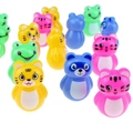 Mini cartoon animal tumbler toy collection featuring tiger, panda, and frog designs - Random Mixed