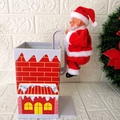 Electric climbing Santa Claus toy on a red chimney with music for Christmas holiday decor - Climbing Wall Santa