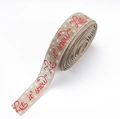 Cinta de lino de 6,3 cm Let It Snow con motivos de alces rojos y copos blancos - Letras Let It Snow / 6.3cm de Ancho