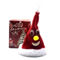 Elektrisches Plüsch-Weihnachtsbaum-Spielzeug mit rotem Hut und dekorativer Geschenkbox - Roter schwingender Weihnachtshut