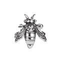 Vintage silver bee-shaped ear cuff in distressed alloy with realistic wing details - Antique Silver Bee (02 Antique Silver 6429)