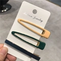 Set di 3 fermagli per capelli con clip a goccia beige e verde scuro e clip blu navy - 12# Set di 3 Fermagli per Capelli Goccia d'Acqua Smalto