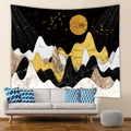 Arazzo da parete astratto con montagne e luna dorata per decorazione domestica moderna - 73X95CM (Tessuto spazzolato) / Montagna astratta luna d'oro e marmo (GT103001) / GT103001