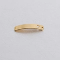 Polished gold curved metal connector with cross cutout for jewelry making designs - Coconut Tree Gold