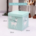 20cm Light blue Christmas reindeer gift box with snowflakes and Merry Christmas text - 20cm Blue Deer Gift Box