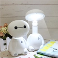 Cartoon Baymax LED table lamp in white finish for kids study and eye protection - Robot Figure Style