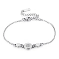 Elegante bracciale a catena argento con numeri romani e zirconi scintillanti al centro - Colore Acciaio (KB116012-K)