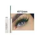 Detail of green mascara wand and the vibrant lash coloring effect on model eyes - 5ml / Green