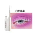 Close-up of white mascara effect on eyelashes with pink eyeshadow and product wand - 5ml / White