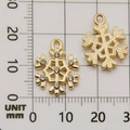 Golden snowflake pendants with rhinestones on a millimeter scale for DIY jewelry making - 10926-Snowflake 10x13mm