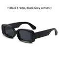 Lunettes de soleil rectangulaires à monture noire épaisse et verres gris foncé tendance - Monture Noire Verres Gris