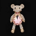 Teddybär-Brosche als Accessoire mit rosa Kristallkörper und funkelnden Strasssteinen - Rosa