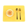 Minimalist Morandi yellow silicone placemat in rectangular heat-resistant design - Yellow