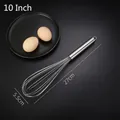 10 inch stainless steel hand whisk for baking with a minimalist 27cm seamless handle - 10 Inch (27cm)
