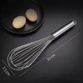 33cm stainless steel manual egg whisk with integrated handle for professional baking - 12.2 Inch (33cm)