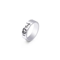 Polierter Edelstahlring mit I Love You Gravur und Herzmuster auf weißem Hintergrund - US 7 / Herren 6mm Breite Stil (KR82816-K)