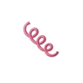 Pink spiral embroidered patch with white edge stitching for DIY clothing and journals - 3-Loop Spiral - Red