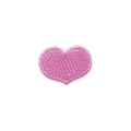 Pink heart-shaped embroidered self-adhesive patch with detailed white border finish - Big Heart - Pink