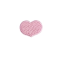 Pink heart-shaped embroidered self-adhesive patch with high-density premium stitching - Big Heart - Pink - 11#