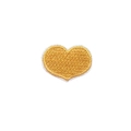 Golden heart-shaped embroidered patch with white edges and detailed stitching texture - Big Heart - Orange