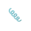Light blue spiral spring embroidered patch with self-adhesive backing for DIY crafts - 3-Loop Spiral - Blue