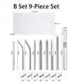 Paracord FID set including 9 stainless steel needles and tool case for DIY weaving projects - 9-Piece Set B (4243029345756)