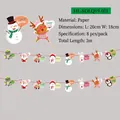 Vista detallada del estandarte navideño de papel con motivos de reno y Papá Noel - Figuras de Animales de Dibujos Animados (HLSDLQ-19-021) / 8 Piezas/Paquete
