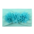Soft nylon baby headband with three mint green chiffon flowers for infant girls - Mint Green