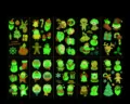 Luminous Christmas tattoo stickers for kids featuring glowing Santa Claus and reindeer designs - Luminous Christmas Y021-030 Combination Set (Pack of 10) / 6*10.5cm