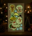 Tatuajes temporales navideños luminosos con Papá Noel y muñeco de nieve, modelo Y-024 - Navidad Luminosa Y-024 / 6*10.5cm