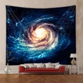 Detailed close-up of galaxy nebula tapestry with deep blue and yellow swirl patterns - 73X95CM (Cross-border Brushed) / Blue-Yellow Nebula Vortex (GT102007)