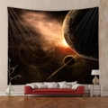 Detailed close-up of a galaxy tapestry with planets and stars on a living room wall - 73X95CM (Cross-border Brushed) / Vast Cosmic Galaxy (GT102027)