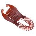 Glossy brown banana clip hair styling tool made of durable plastic material - Brown