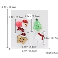 Dimensions détaillées des broches de Noël en acrylique pailleté avec mesures et poids - Style Ours Polaire et Étoile (BC18Y1007-4)