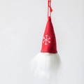Red wool felt Christmas gnome ornament with white snowflake embroidery and plush beard - Red Snowflake Hat Style (7)
