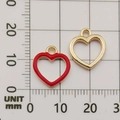 Golden heart-shaped oil-dripping charms in red and gold finishes with 18mm ruler scale - Red Heart Pendant (11003)