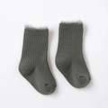 Calcetines gruesos de punto gris-verde para niños con borde de felpa suave de invierno - S 0-1 Años / Cian