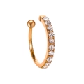 Classic gold ear cuff with sparkling pavé zircons and a small decorative metal bead - Gold (01 KC Gold 5896)