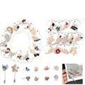 Varietà di eleganti spille in lega con fiori di strass e motivi a cigno con perle - Piccola spilla semplice (Casuale)