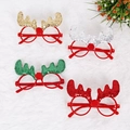 Christmas glasses frames with sequins reindeer antlers in gold, silver, green, and red colors - CHYJ-22 Sequin Small Antler Glasses