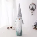 Dark green Christmas gnome doll with silver pointed hat, 43cm height holiday decoration - Sequin Tall Hat Style / Dark Green