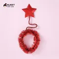 Sparkly red star headband with glitter finish for children Christmas party costumes - Red