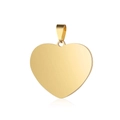 Polished gold stainless steel heart pendant with a reflective mirror finish on white backdrop - 25*31mm / Gold