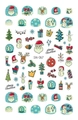 Waterproof glow-in-the-dark Christmas nail stickers SN-067 with Santa and reindeer - SN-067