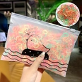 Detailed macro view of colorful elastic hair bands in a frosted bag with zip closure - Pink Yellow Orange Green Lively Mixed Bagged (Style D)