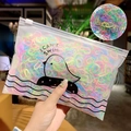 Detail of colorful elastic hair bands in a transparent matte bag with cartoon design - Blue Yellow Pink Green Fresh Mixed Bagged (Style C)