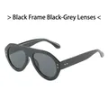 Occhiali da sole aviator neri con lenti grigie e rivetti dorati per uomo e donna - Montatura Nera Lenti Grigio Nero