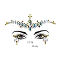 Iridescent yellow crystal face jewels in patterns for forehead and eyes YT-78 - YT-78 / Iridescent Yellow Style